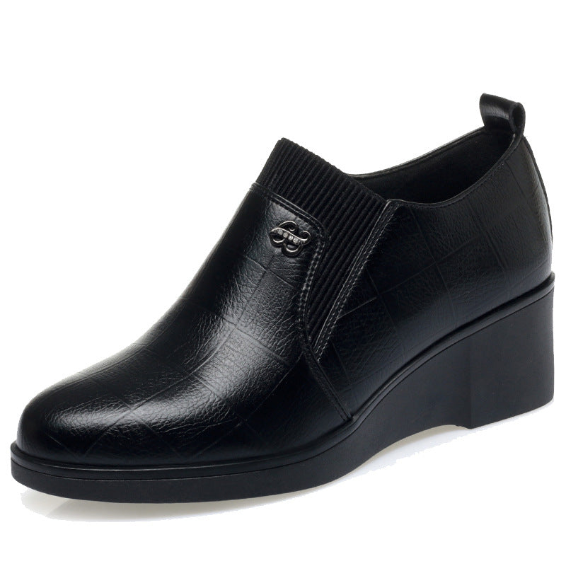 Damen Slip-On Keilschuhe, elegante Stretch rutschfeste gepolsterte bequeme