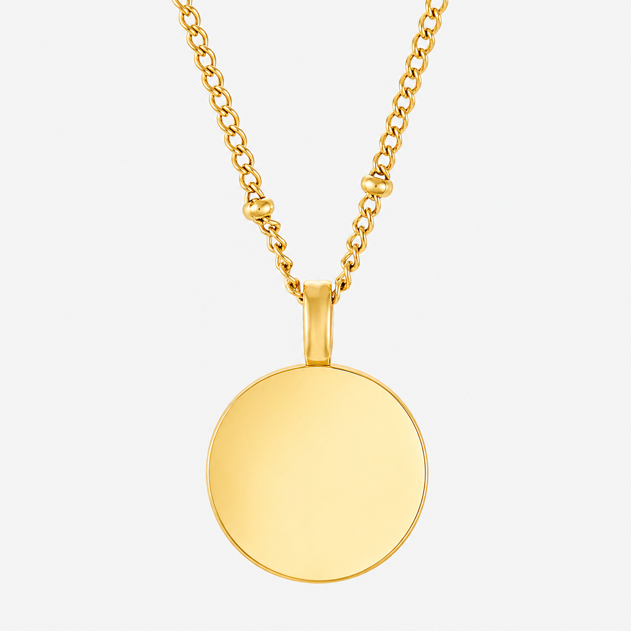 Damen Medaillon Halskette Gold mit Gravur personalisierbar Edelstahl wasserfest Schmuck