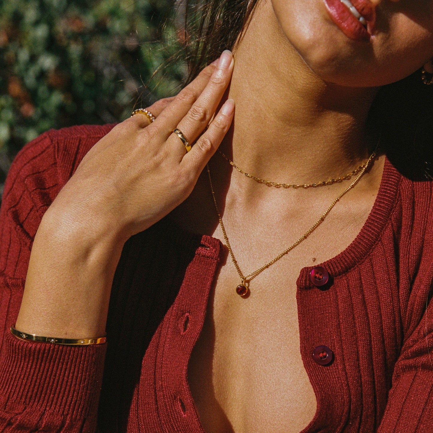 Damen Choker Halskette Gold Verstellbar Wasserfest Hypoallergen Edelstahl Minimalistisch