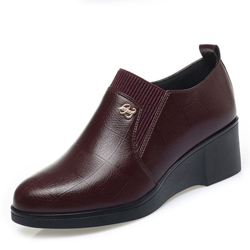 Damen Slip-On Keilschuhe, elegante Stretch rutschfeste gepolsterte bequeme