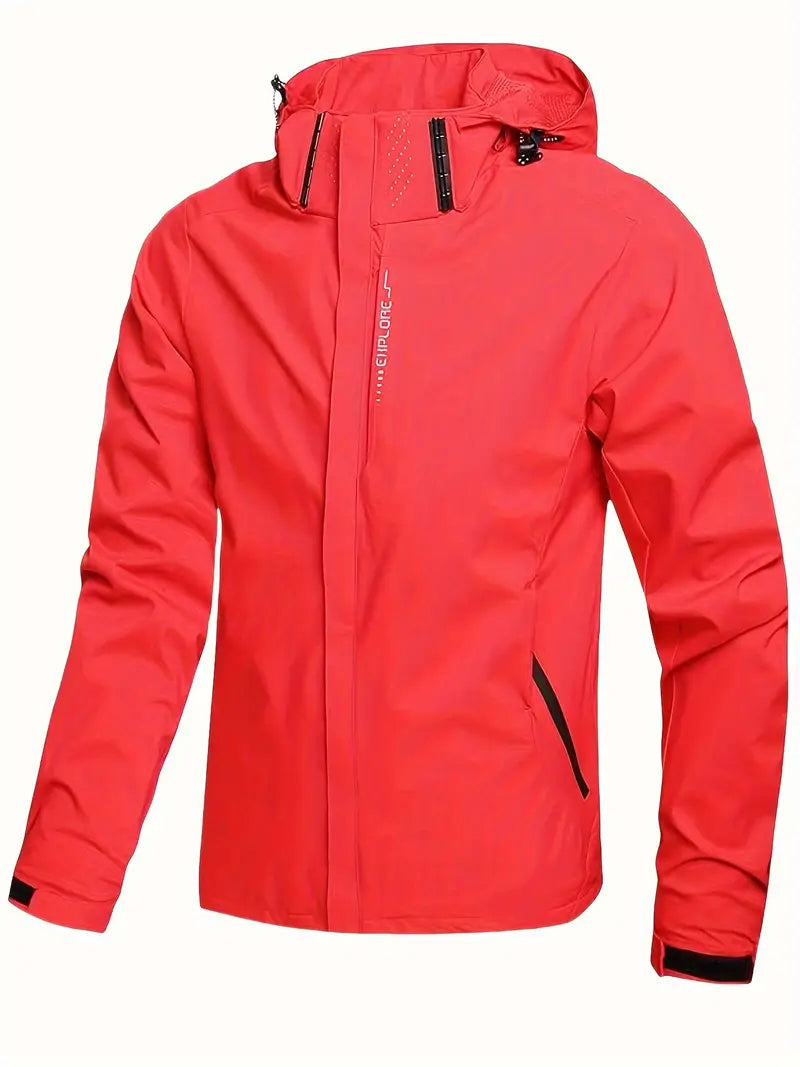 Herren Regenmantel Regular Fit Wasserdicht Leicht Atmungsaktiv Kapuze Alltag Outdoor Freizeit