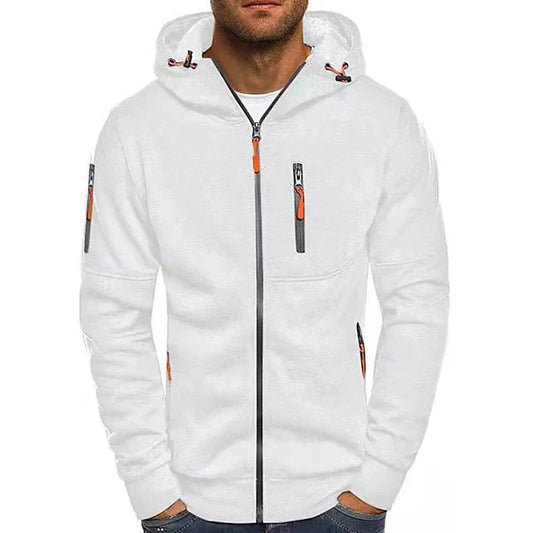 Herren Strickjacke Kapuze Reißverschluss Regular Fit Taschen Winddicht Wasserabweisend Freizeit