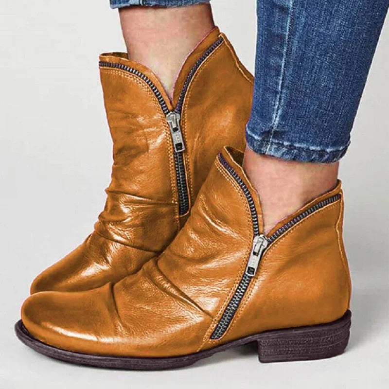 Damen Stiefeletten orthopädischer Reißverschluss rutschfest flexibel, bequem