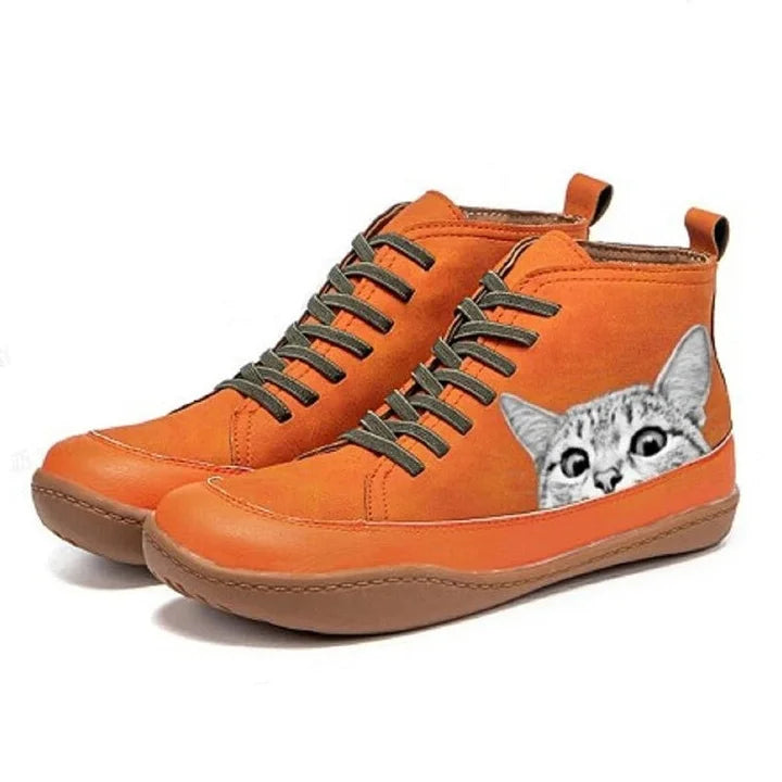 Unisex Sneakers Katzenmotiv Schnürung rutschfest atmungsaktiv bequem