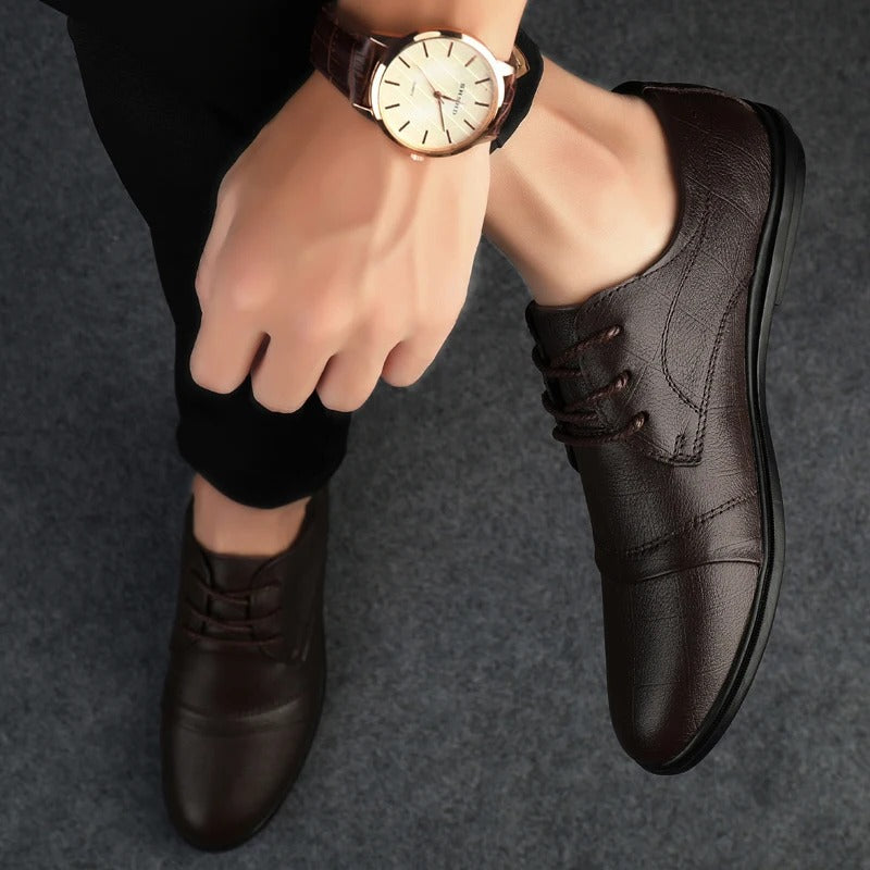 Herren Lederschuhe elegante Schnürschuhe klassisch bequem formell