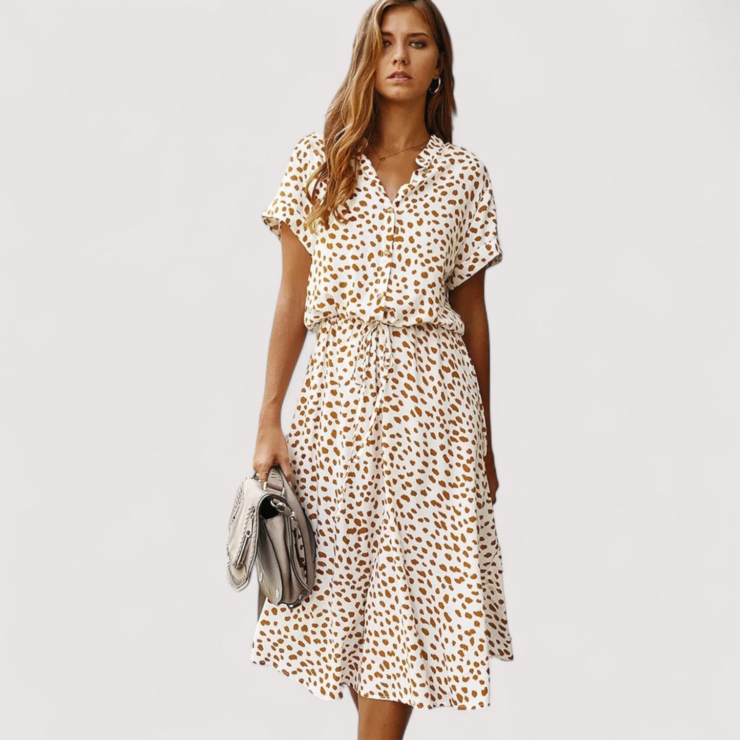 Damen Sommerkleid gemustert locker Passform leicht atmungsaktiv vielseitig bequem