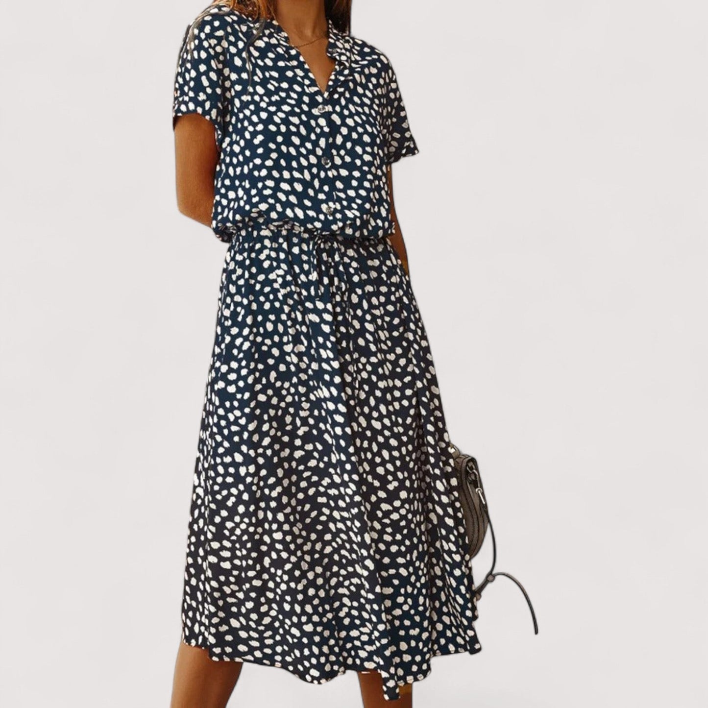 Damen Sommerkleid gemustert locker Passform leicht atmungsaktiv vielseitig bequem