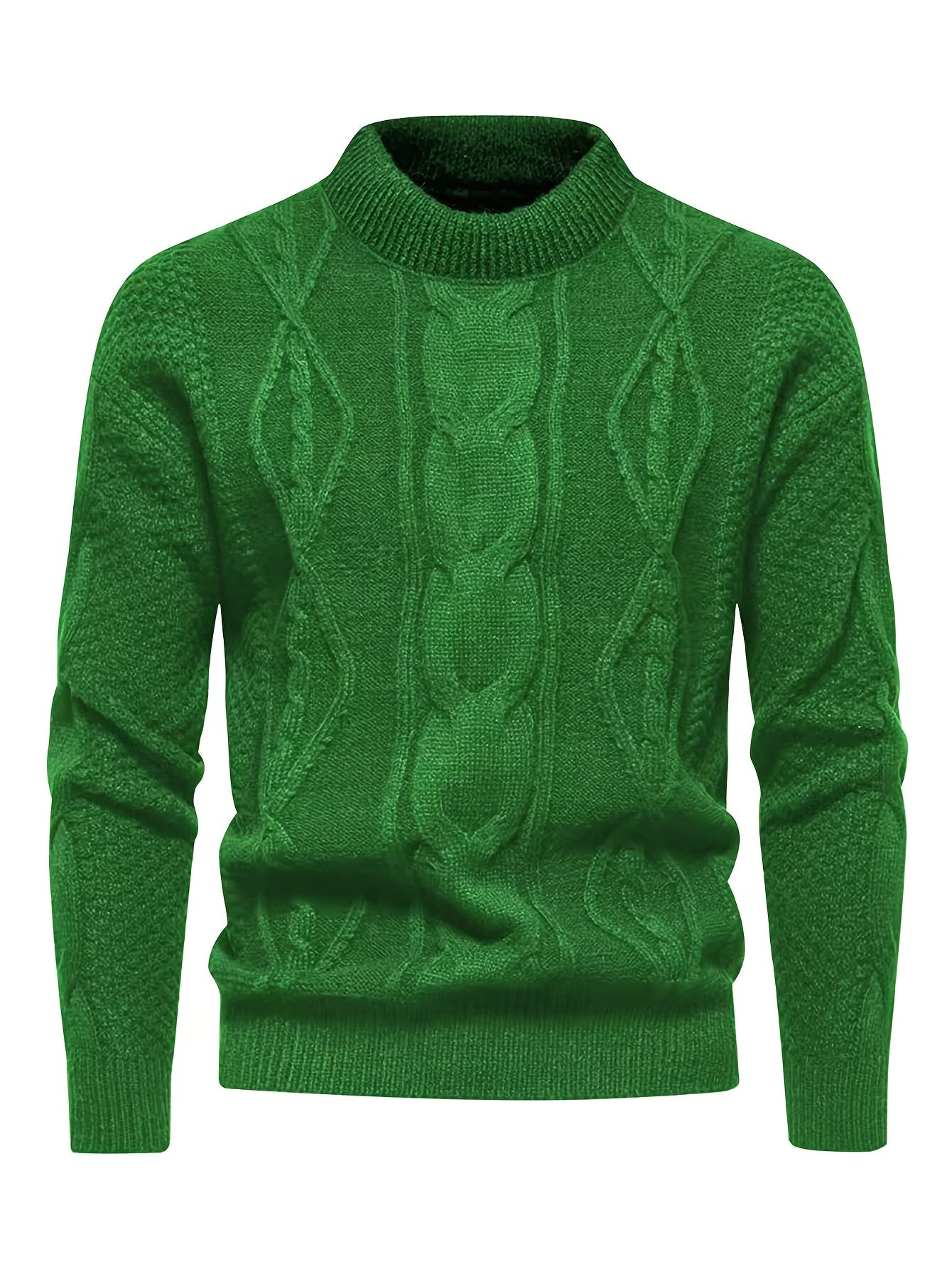 Herren Strickpullover Zopfstrick Langarm bequeme warme atmungsaktive normale Passform