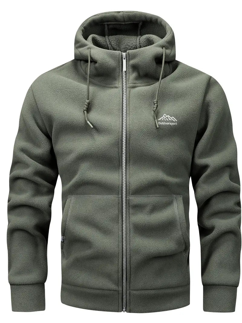 Herren Kapuzenpullover Reißverschluss Fleece Regular Fit Langarm Kängurutaschen Freizeit Hoodie warm