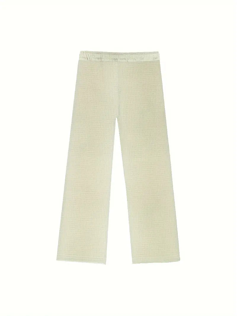 Herren Jogginghose Waffelstruktur Casual Regular Fit Elastischer Bund Kordelzug Atmungsaktiv