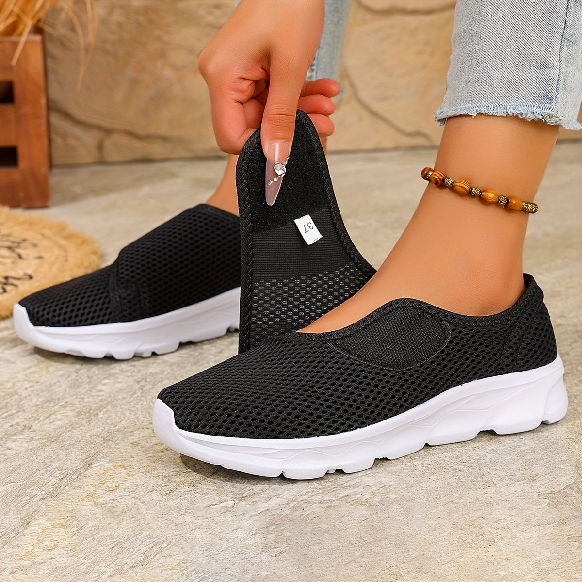Orthopädischer Slip-On für Damen atmungsaktiv rutschfest leicht bequem