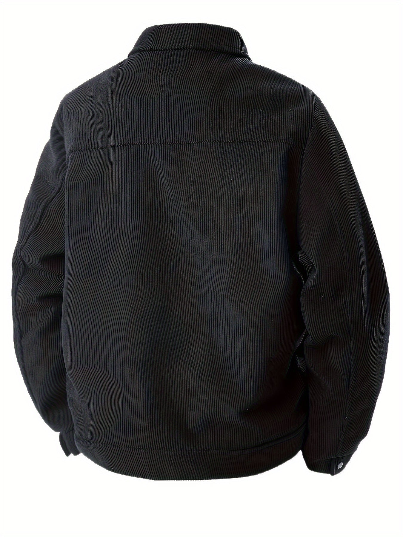 Herren Cordjacke Regular Fit Elegant Strukturierter Cord Freizeit Büro Alltag Herbst Übergang Klassisch