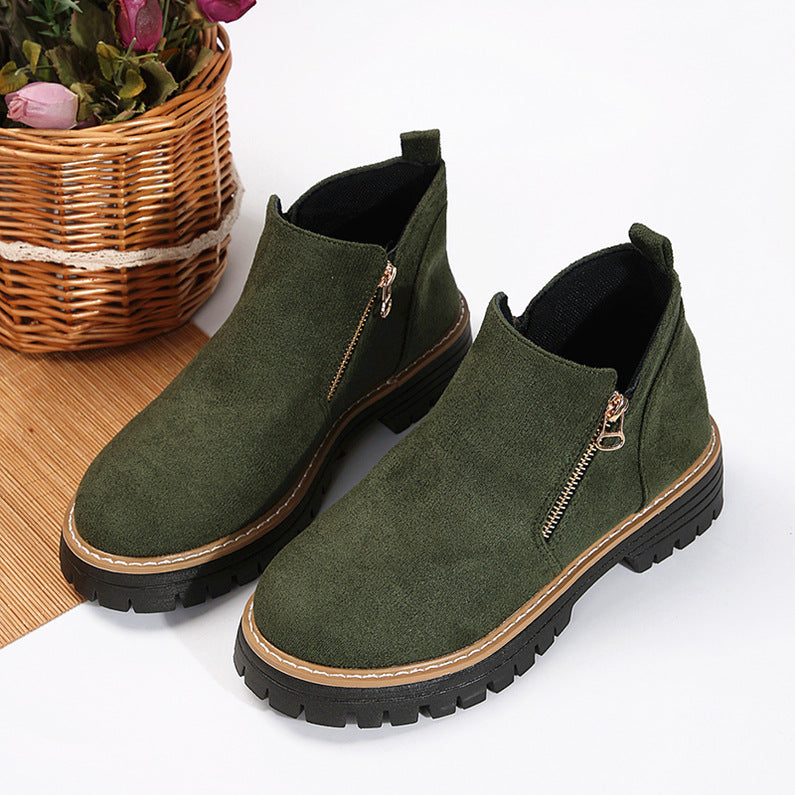 Damenstiefel Reißverschluss-Außensohle ist rutschfest und bequem im Chelsea-Stil