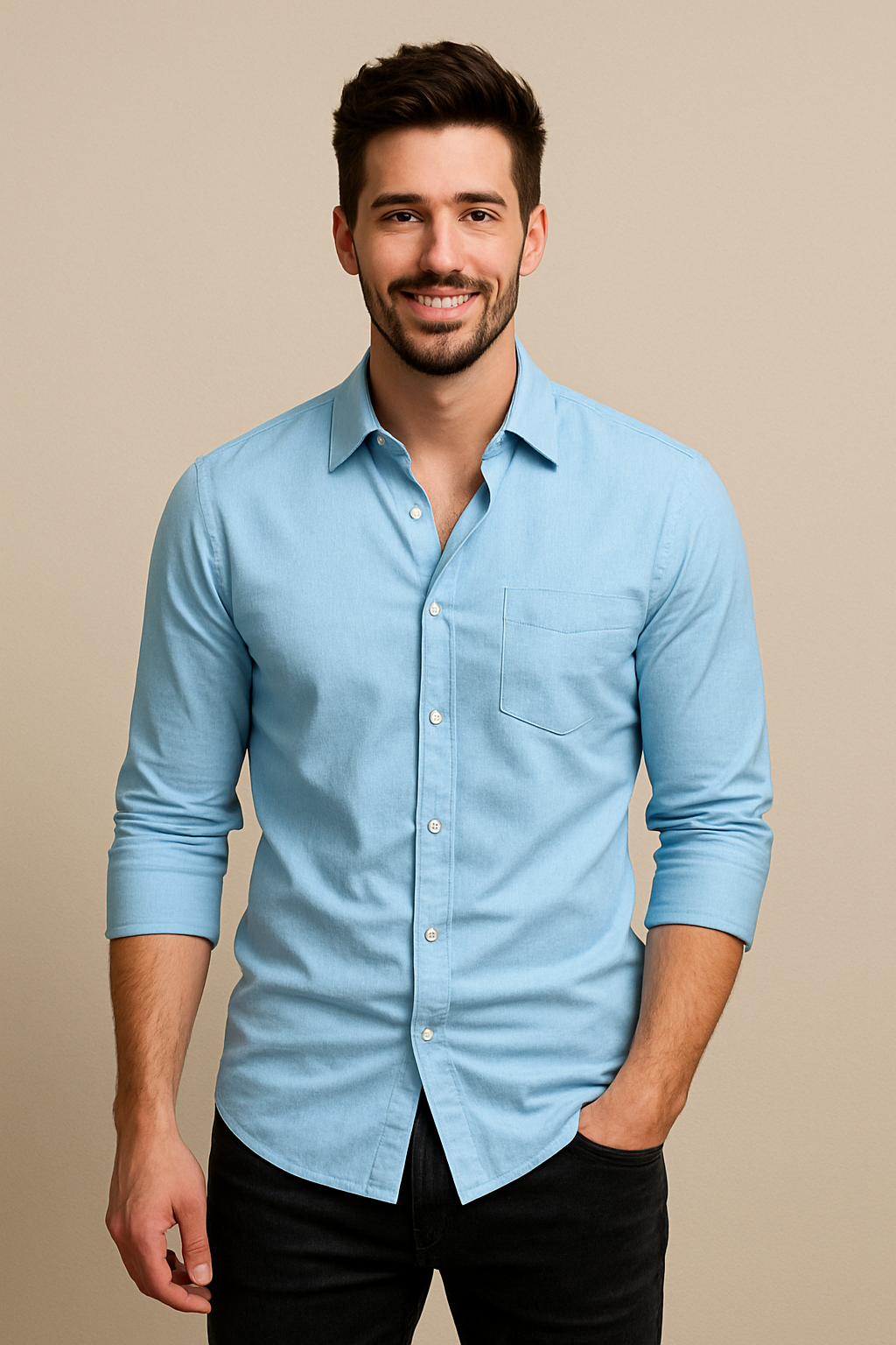 WILHELM | Herren Langarmhemd mit Stretch für Büro und Alltag