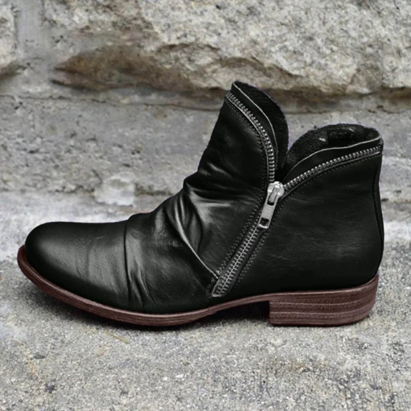 Damen Stiefeletten orthopädischer Reißverschluss rutschfest flexibel, bequem