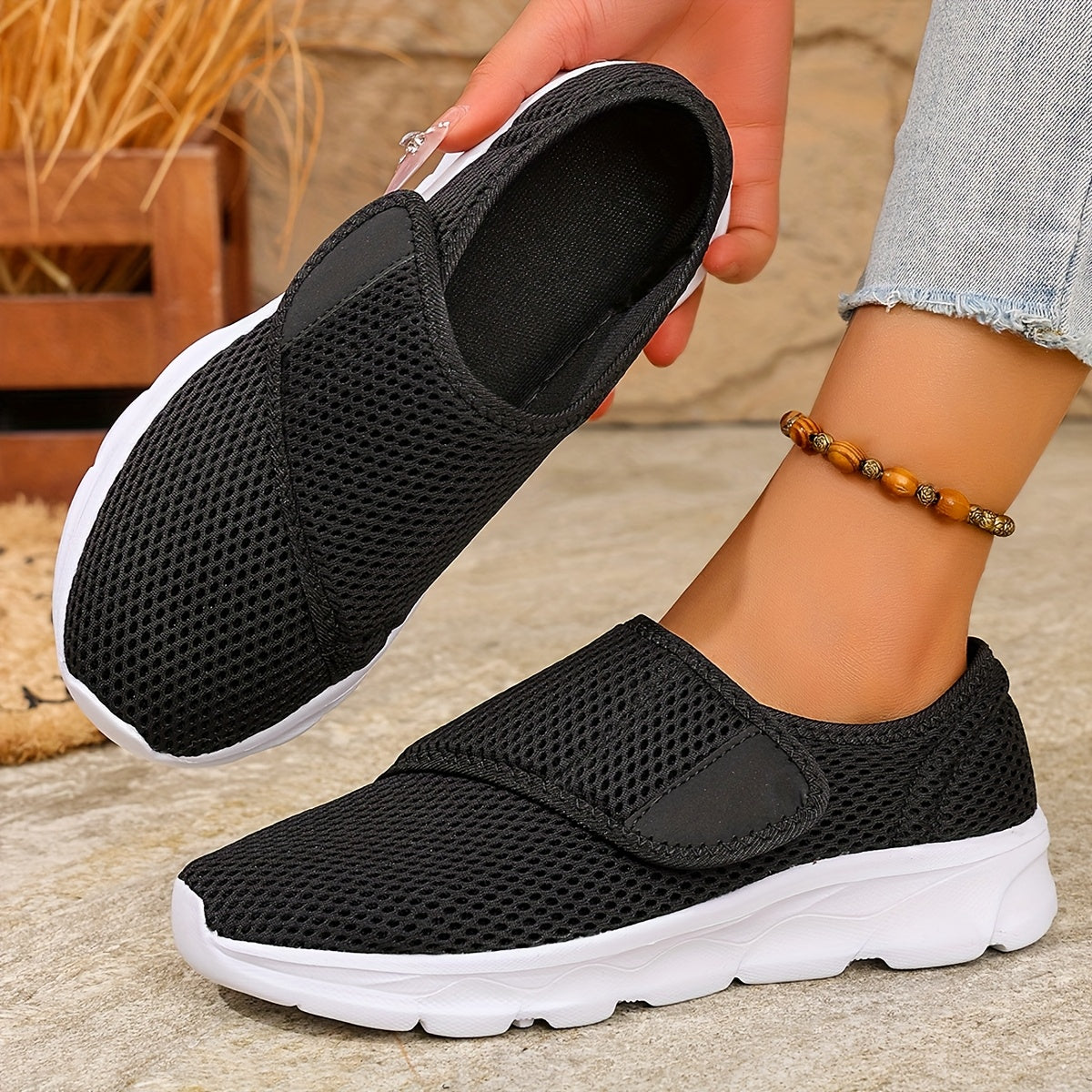 Orthopädischer Slip-On für Damen atmungsaktiv rutschfest leicht bequem
