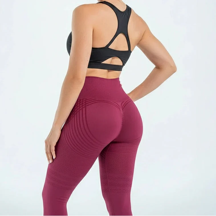 Damen Leggings High Waist Kompression elastisch atmungsaktiv schnell trocknend