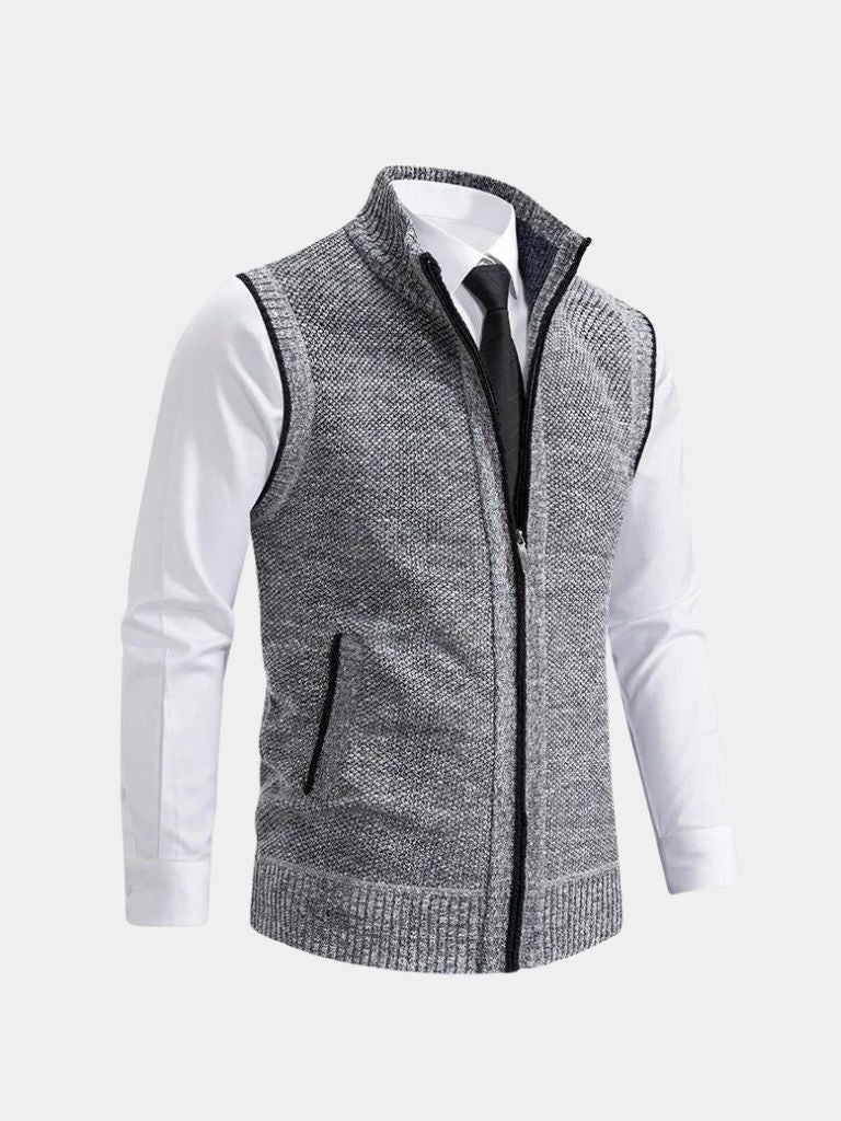 Herren Gilet Reißverschluss elegant minimalistisch gepflegte Passform