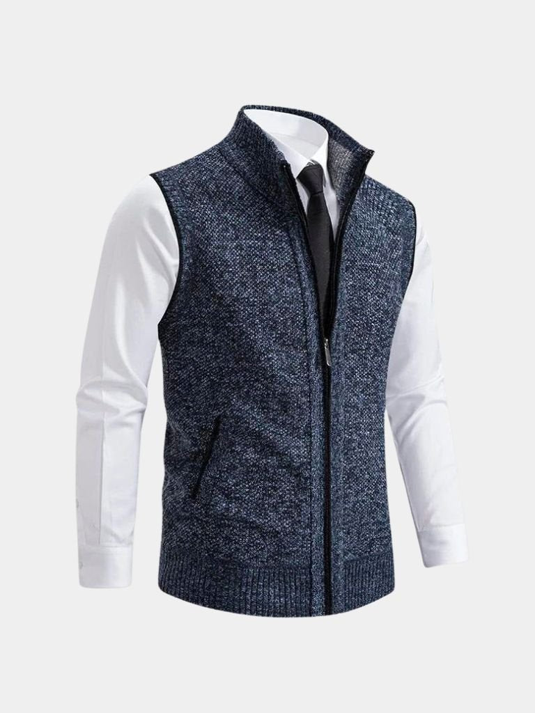 Herren Gilet Reißverschluss elegant minimalistisch gepflegte Passform