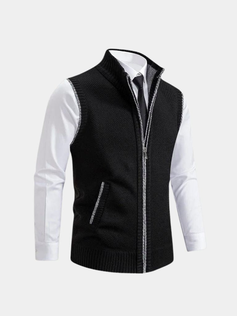Herren Gilet Reißverschluss elegant minimalistisch gepflegte Passform