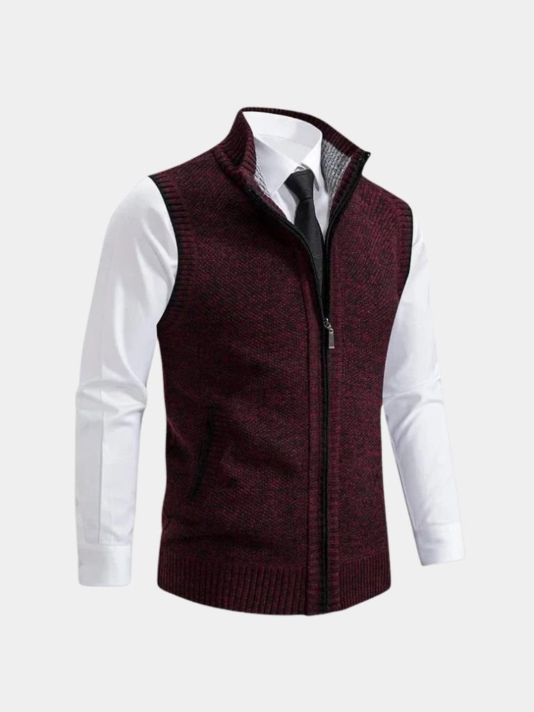 Herren Gilet Reißverschluss elegant minimalistisch gepflegte Passform