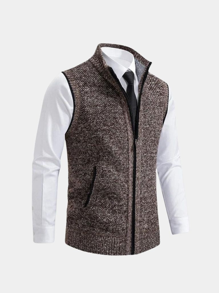 Herren Gilet Reißverschluss elegant minimalistisch gepflegte Passform