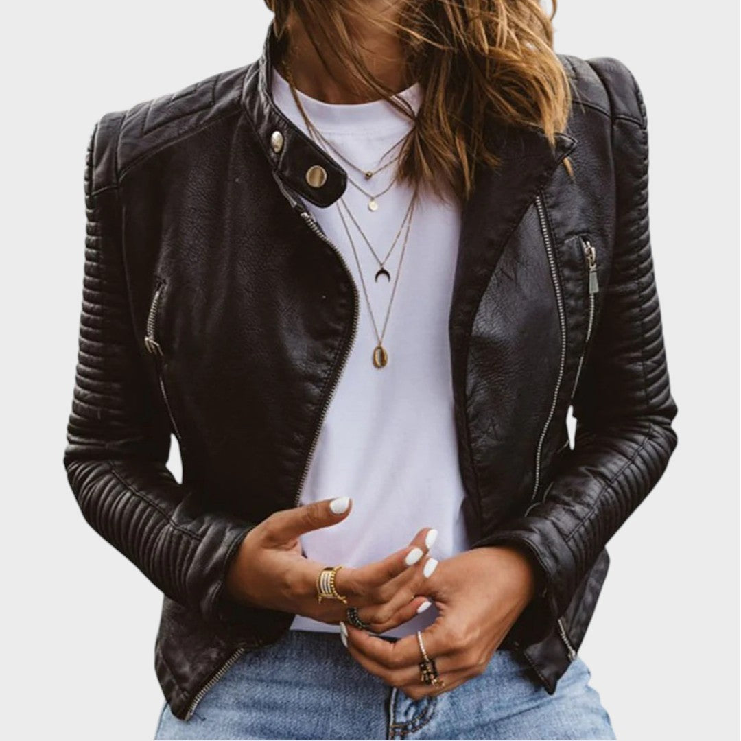 Damen Jacke Regular Fit Streetstyle Strukturiert Reißverschluss Alltag Freizeit Modern Elegant