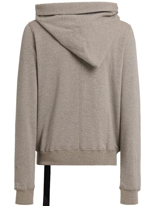 Herren Hoodie Grau Melange Reißverschluss Kapuze Regular Fit Alltag Freizeit