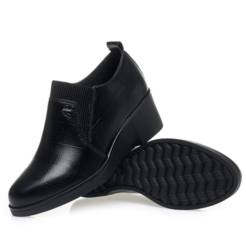 Damen Slip-On Keilschuhe, elegante Stretch rutschfeste gepolsterte bequeme