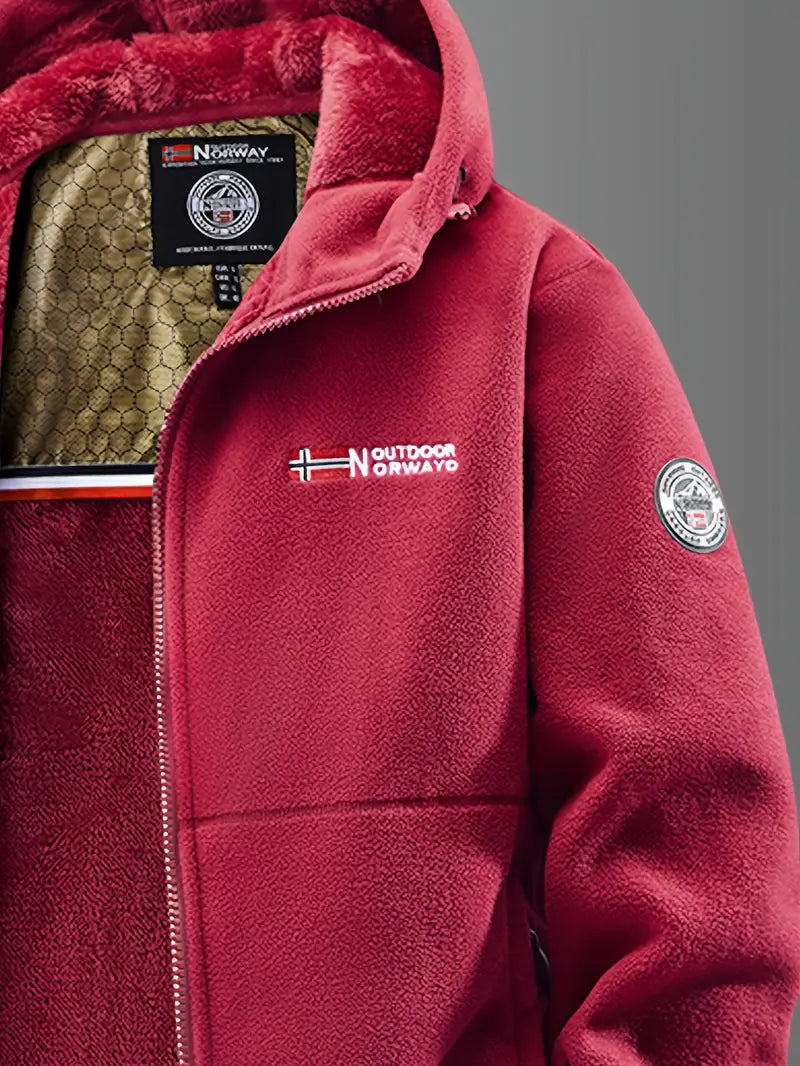 Herren Winterjacke mit Kapuze Reißverschluss Regular Fit winddicht wasserabweisend Outdoor