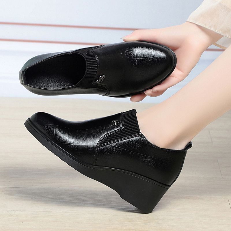 Damen Slip-On Keilschuhe, elegante Stretch rutschfeste gepolsterte bequeme