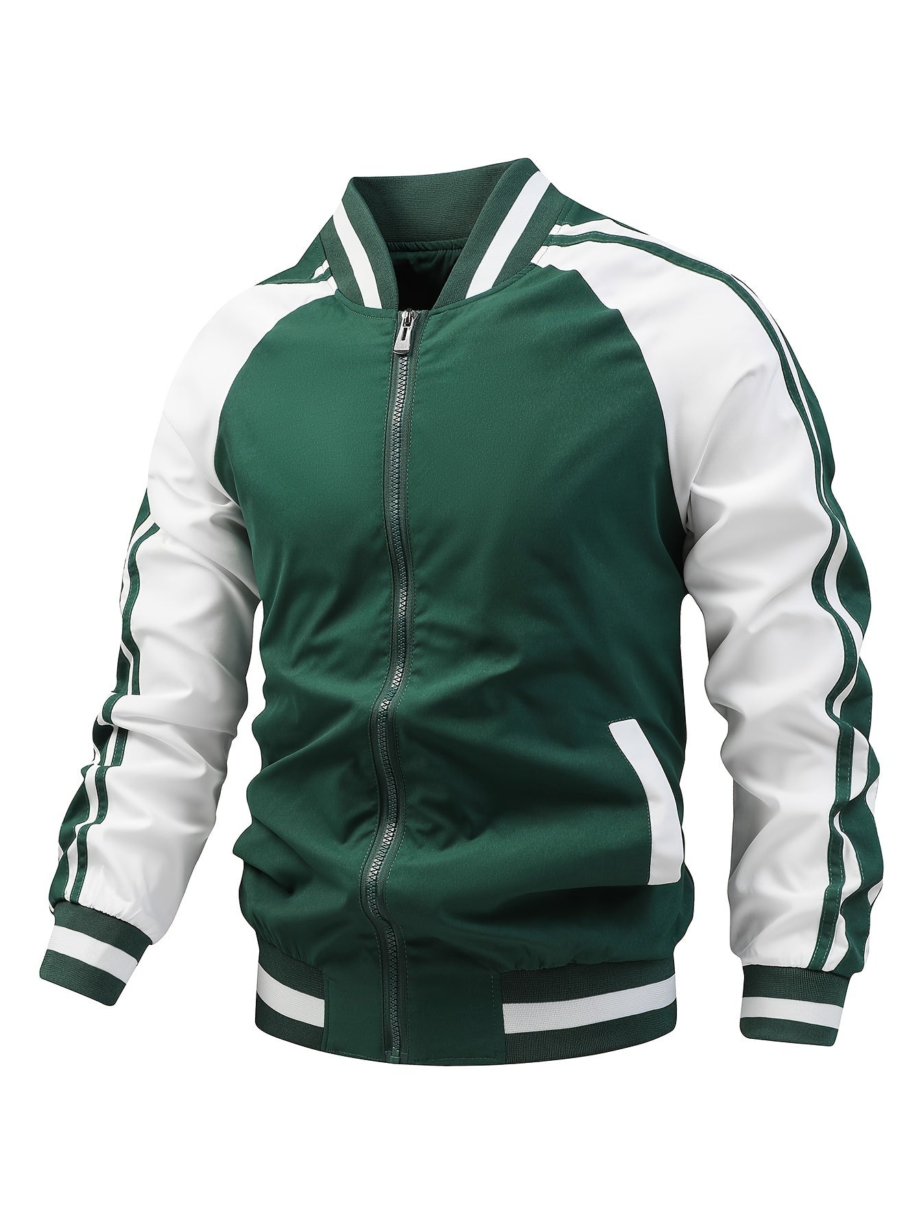Damen Jacke Regular Fit Lila Streifen Reißverschluss Sportlich Weich Warm Alltag Freizeit Übergang