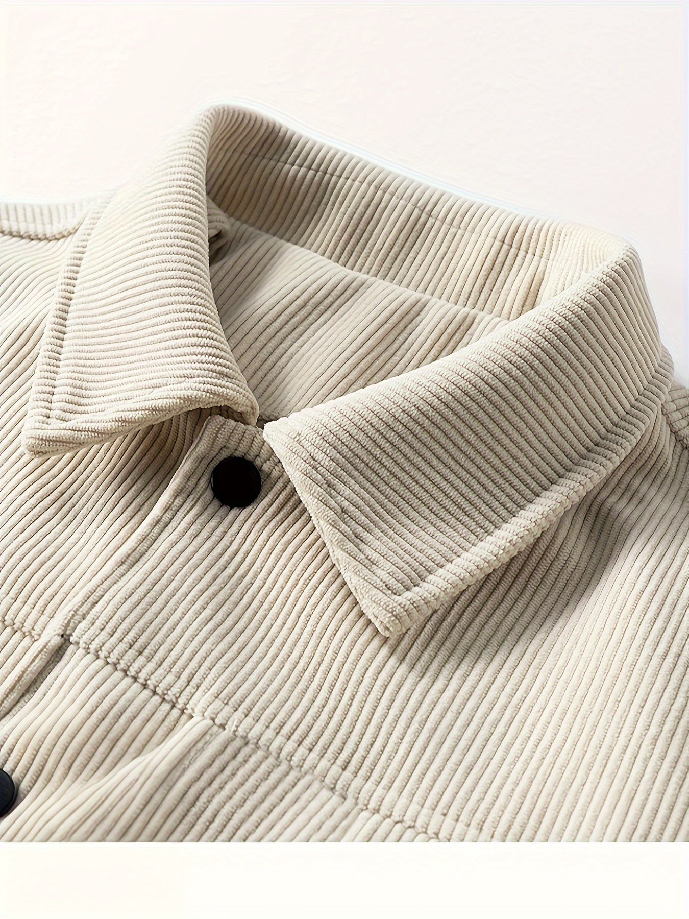 Herren Cordjacke Regular Fit Elegant Strukturierter Cord Freizeit Büro Alltag Herbst Übergang Klassisch