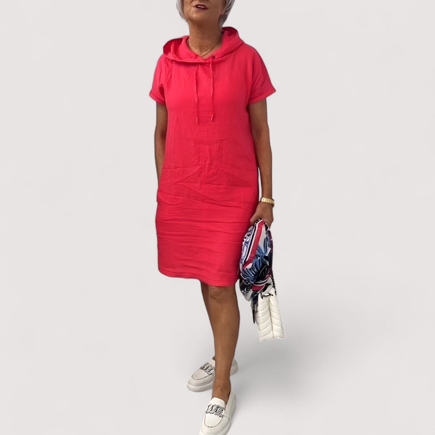 Damen Kapuzenkleid bequem lässig locker vielseitig