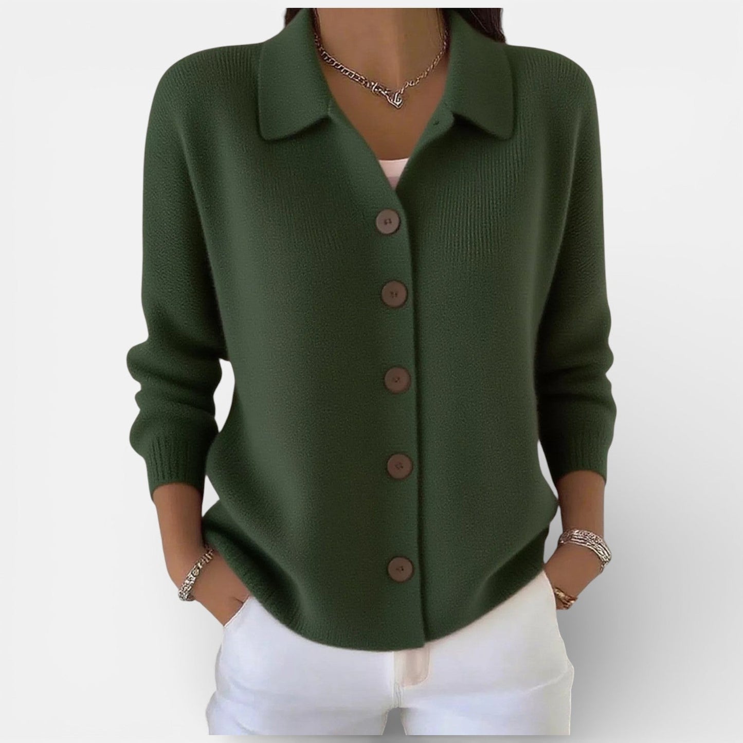 Damenbluse mit Kragen und Knopfleiste, locker geschnitten, weich