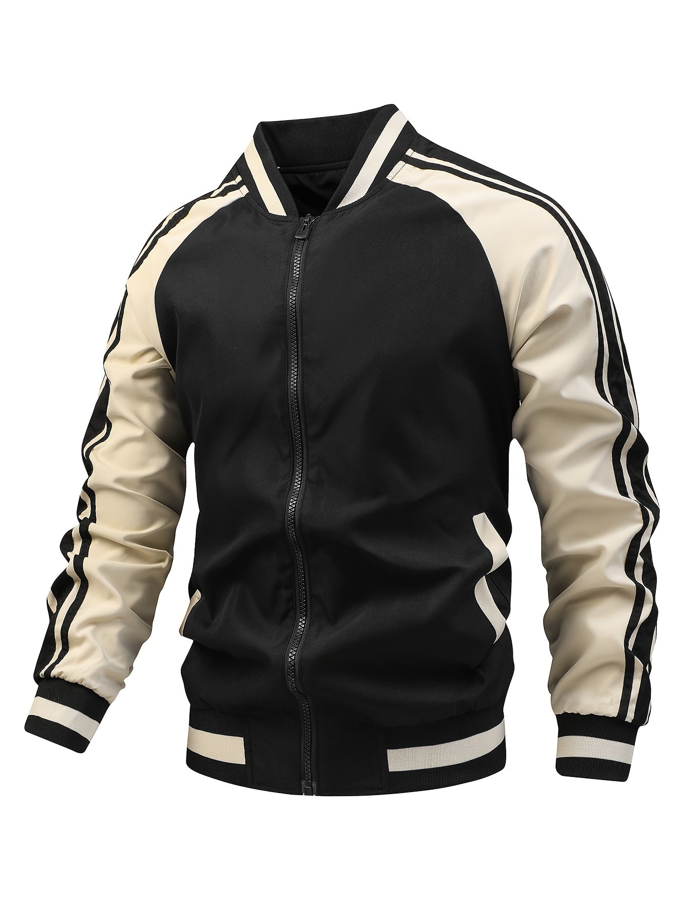 Damen Jacke Regular Fit Lila Streifen Reißverschluss Sportlich Weich Warm Alltag Freizeit Übergang
