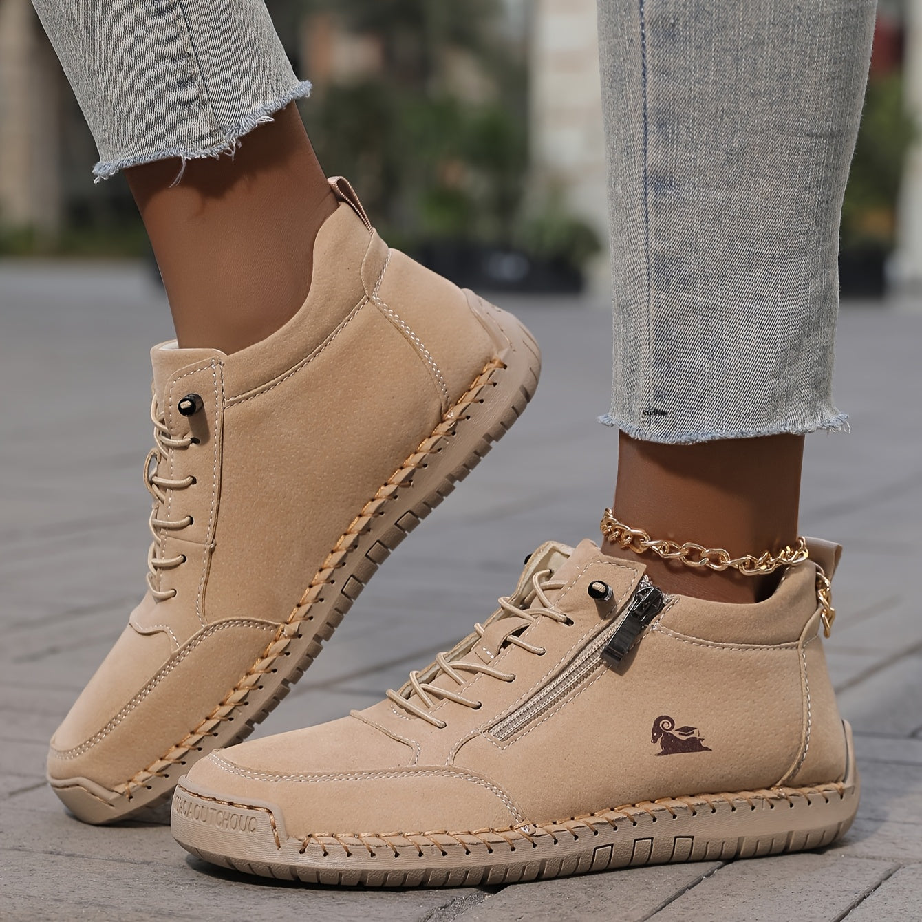 Herren Freizeitschuhe Reißverschluss Slip-gepolstert, fest flexibel bequem