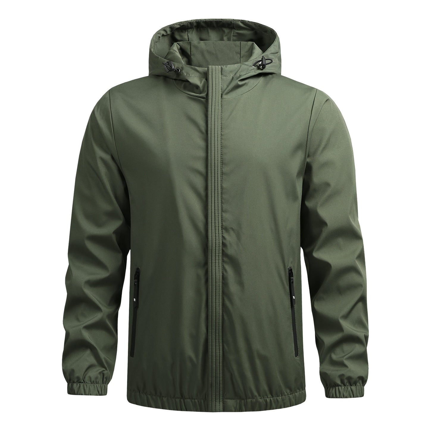 Wasserdichte Outdoorjacke mit Kapuze und Reißverschluss, atmungsaktiv, funktional  Beschreibung: