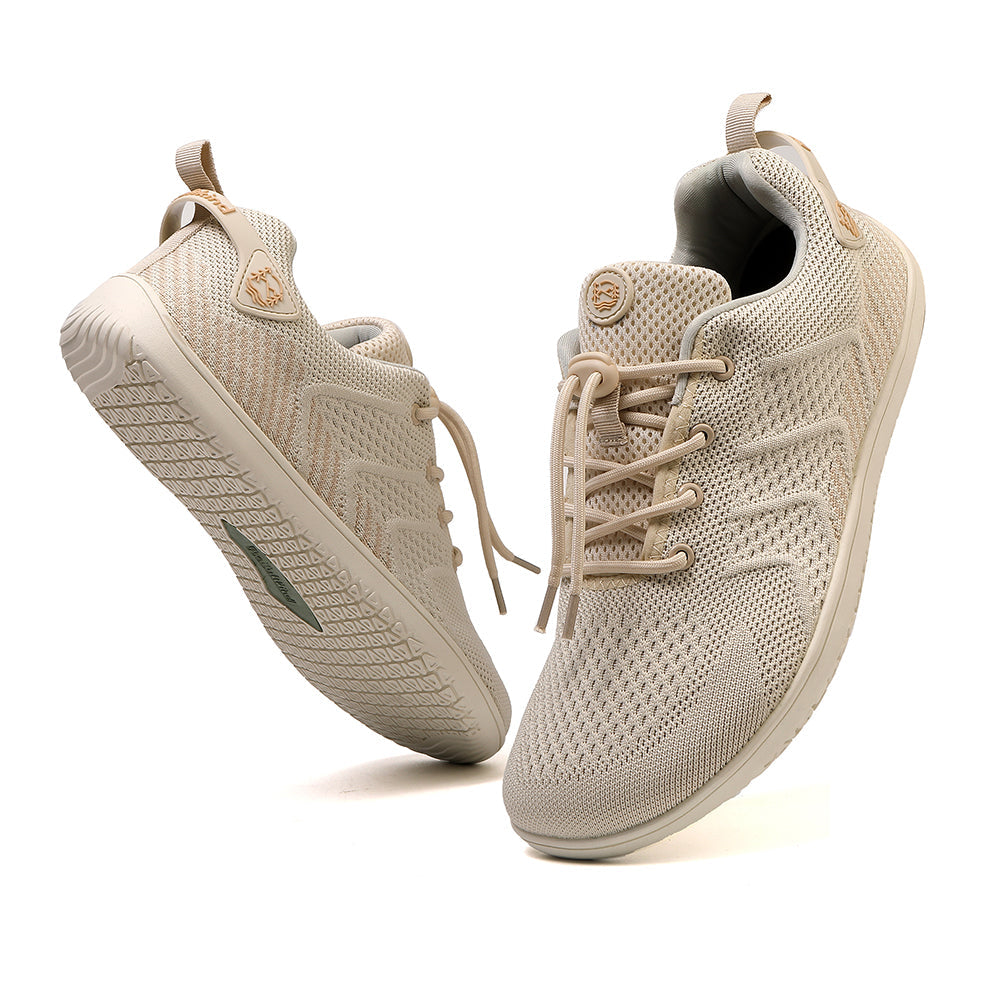 Herren Barfußsneaker, sportlicher leichter Sneaker mit atmungsaktiver Webstruktur und Anziehhilfe an der Ferse