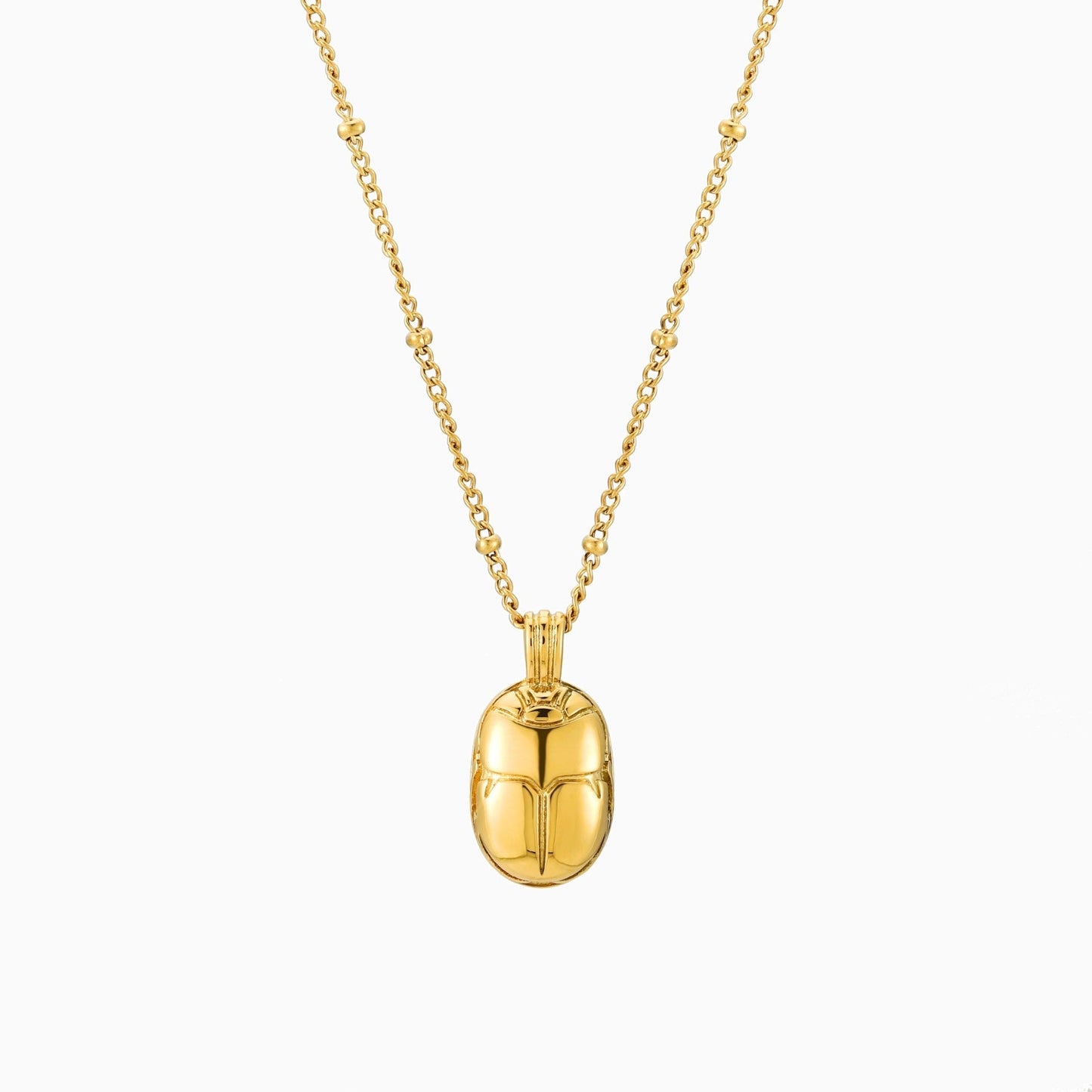 Damen Halskette Gold Skarabäus Anhänger mit grünem Zirkonia Edelstahl wasserfest Schmuck  Produktbeschreibung: