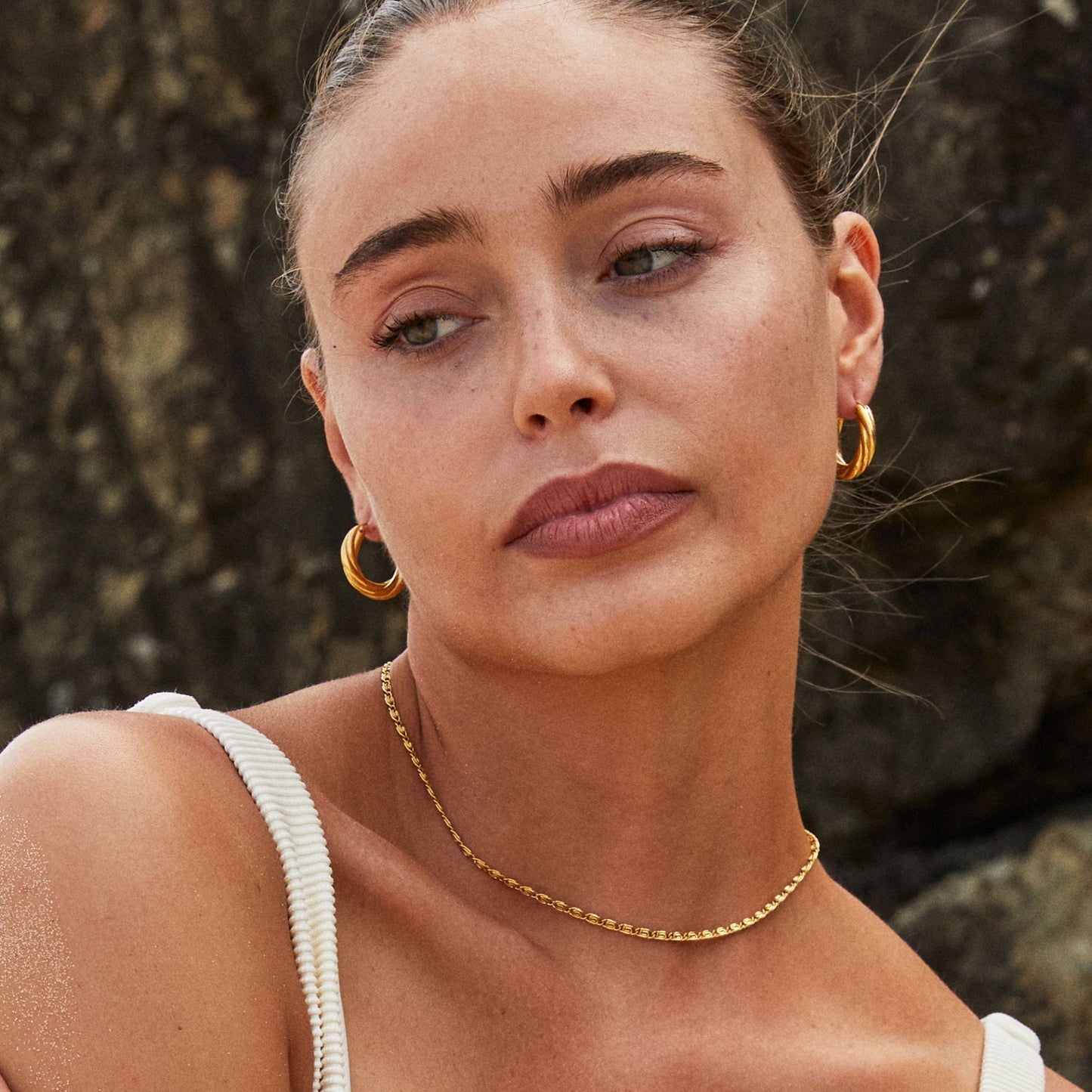 Damen Gliederkette Gold Edelstahl 18K PVD Wasserfest Verstellbare Halskette Minimalistischer Schmuck