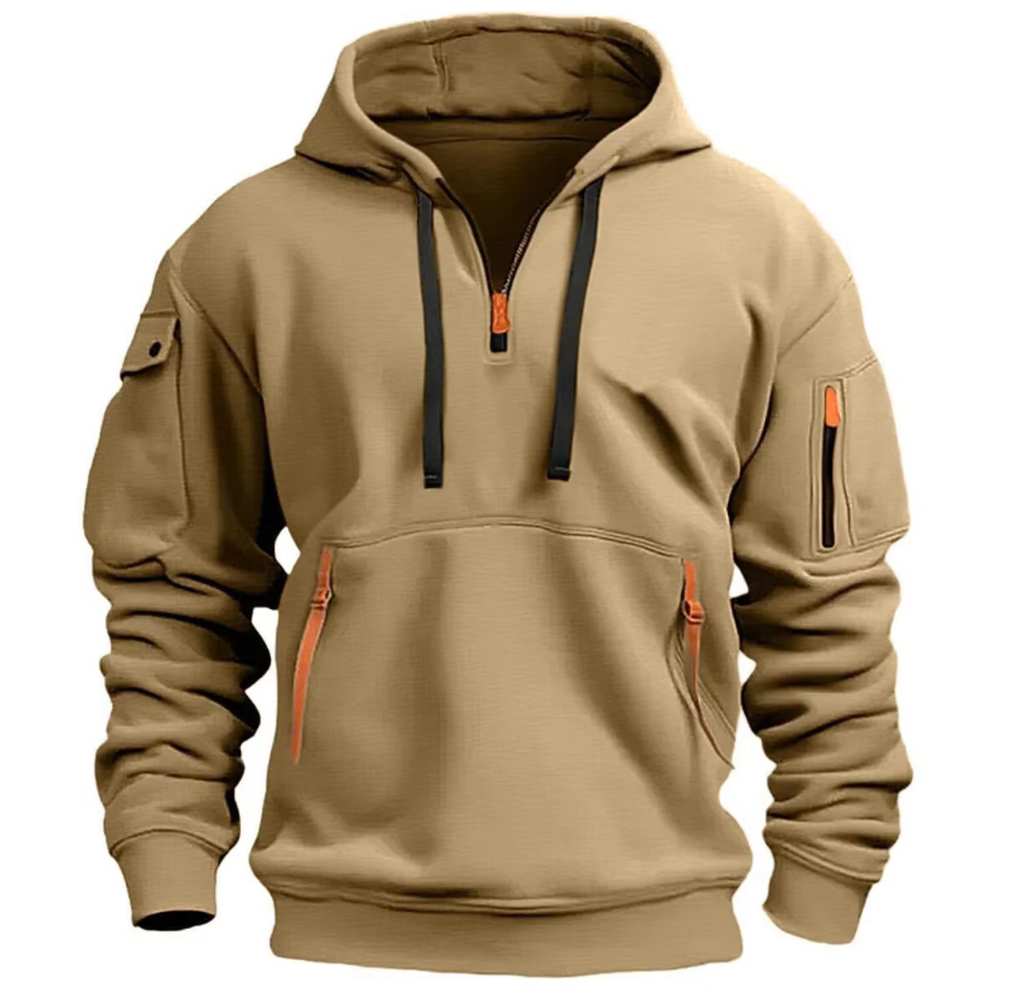 Herren Hoodie Kapuzenpullover Langarm locker bequem vielseitig