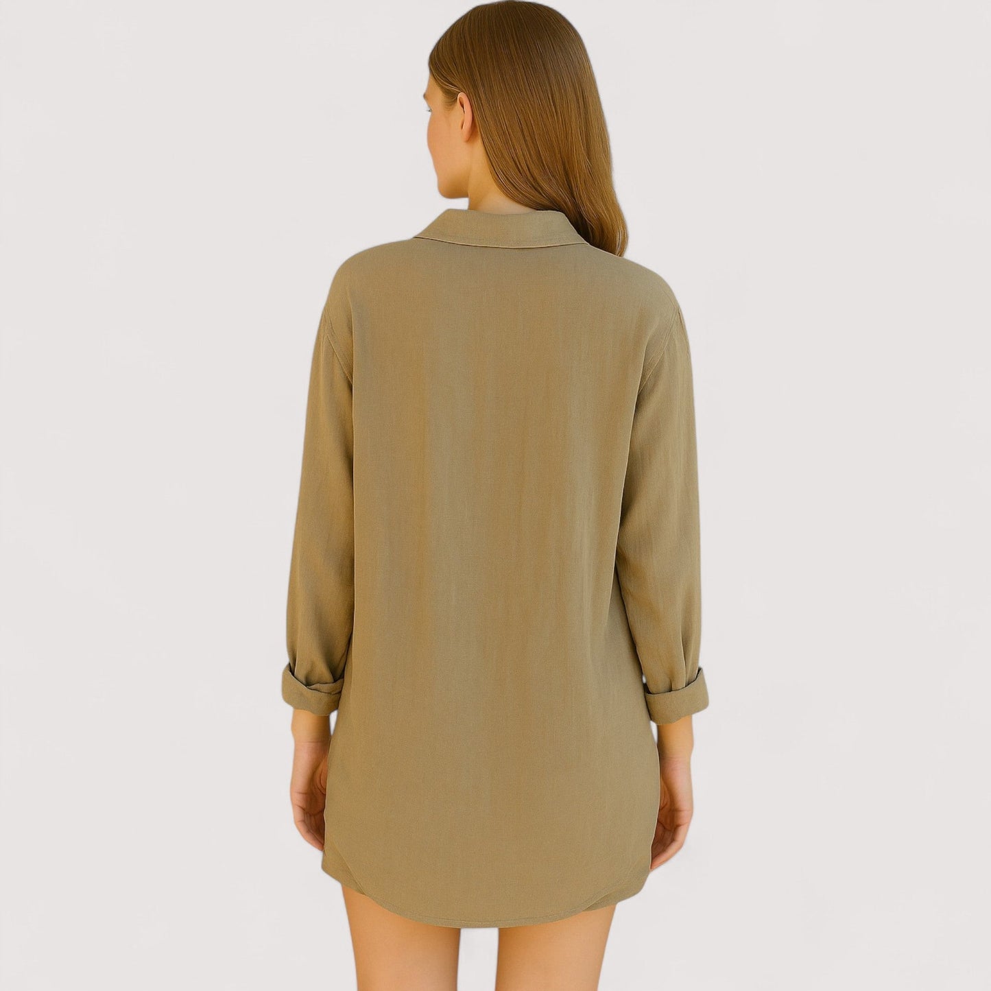 Damen Hemd- und Shorts Set einfarbig locker geschnitten mit Knopfleiste atmungsaktiv bequeme Passform