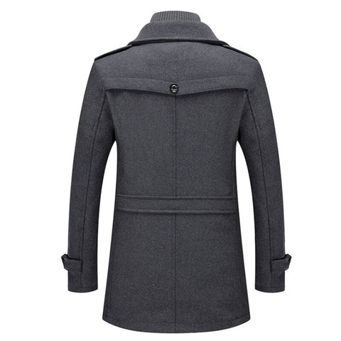 Herren Mantel Regular Fit Zweiteilig Warm Gefüttert Winddicht Elegant Alltag Business Winter