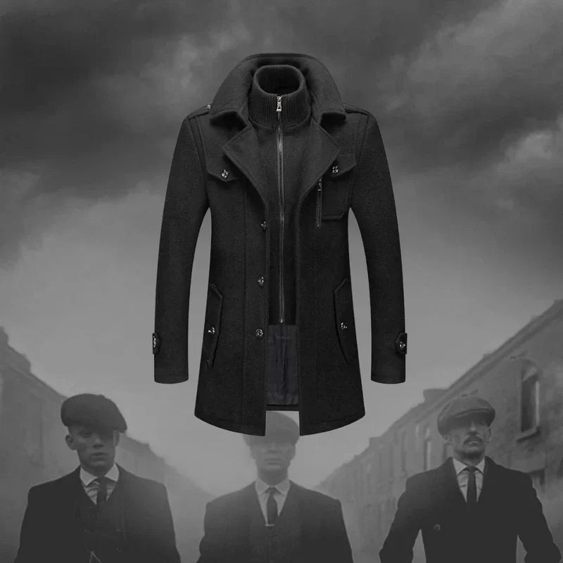 Herren Mantel Regular Fit Lang Winter Warm Elegant Casual Business Zeitlos Outdoor Alltag