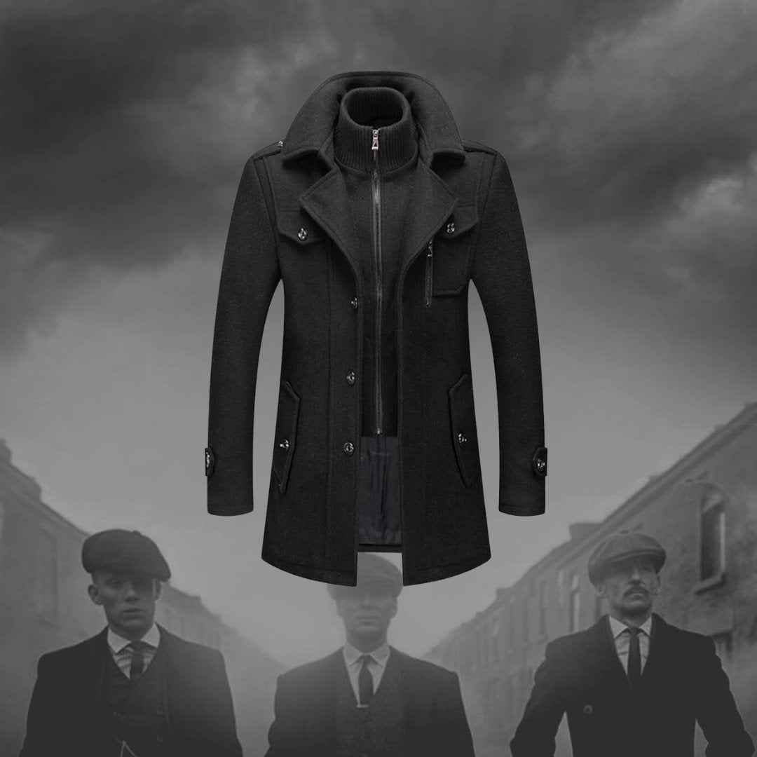 Herren Mantel Regular Fit Zweiteilig Warm Gefüttert Winddicht Elegant Alltag Business Winter