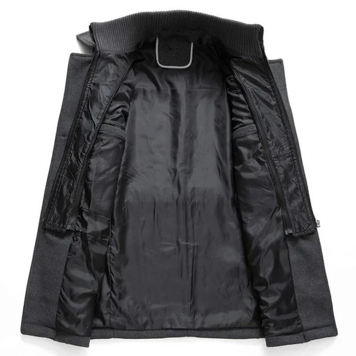Herren Mantel Regular Fit Lang Winter Warm Elegant Casual Business Zeitlos Outdoor Alltag