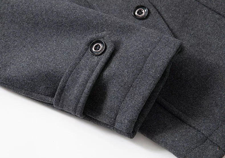 Herren Mantel Regular Fit Zweiteilig Warm Gefüttert Winddicht Elegant Alltag Business Winter