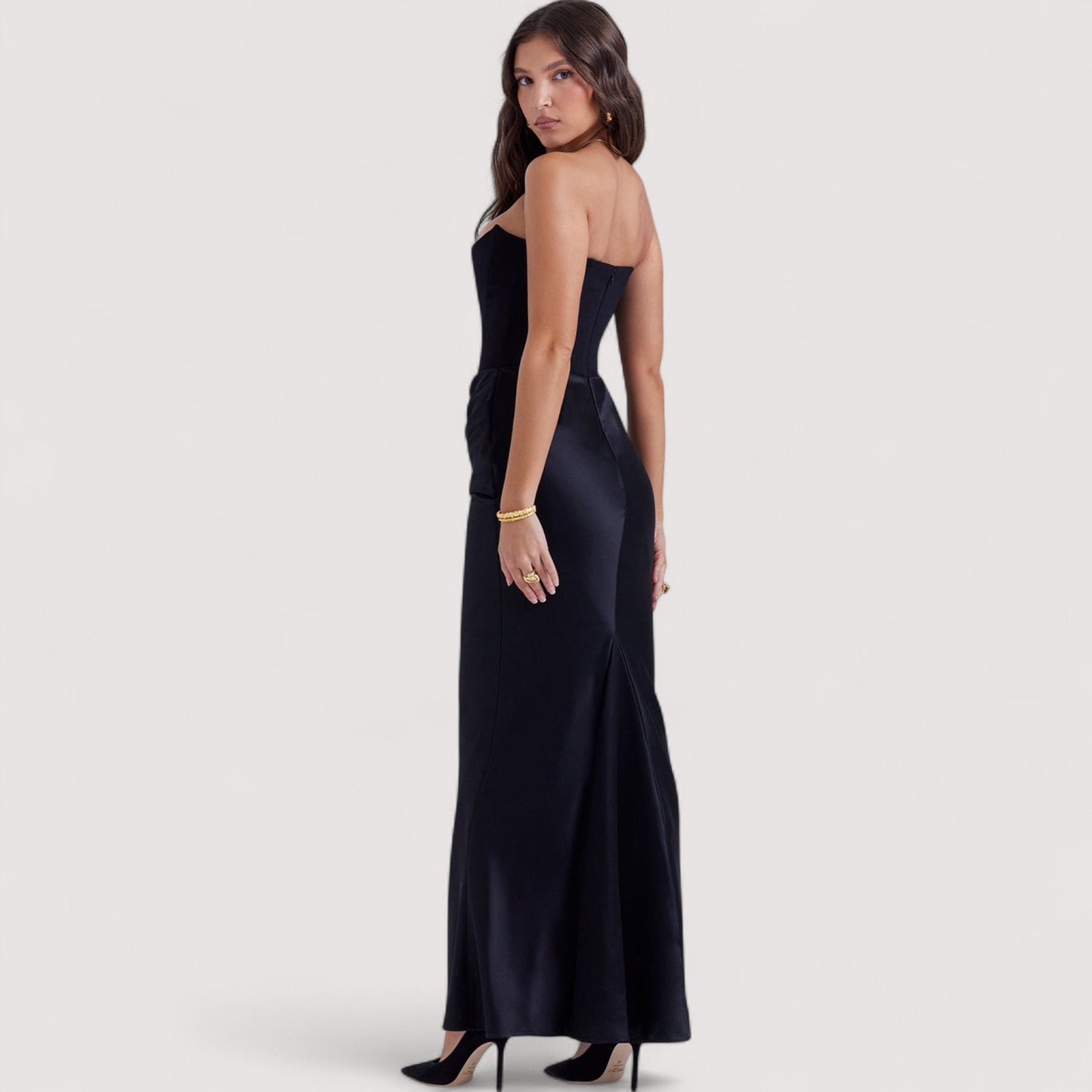 Damen Korsettkleid schulterfrei figurbetont elegant tailliert