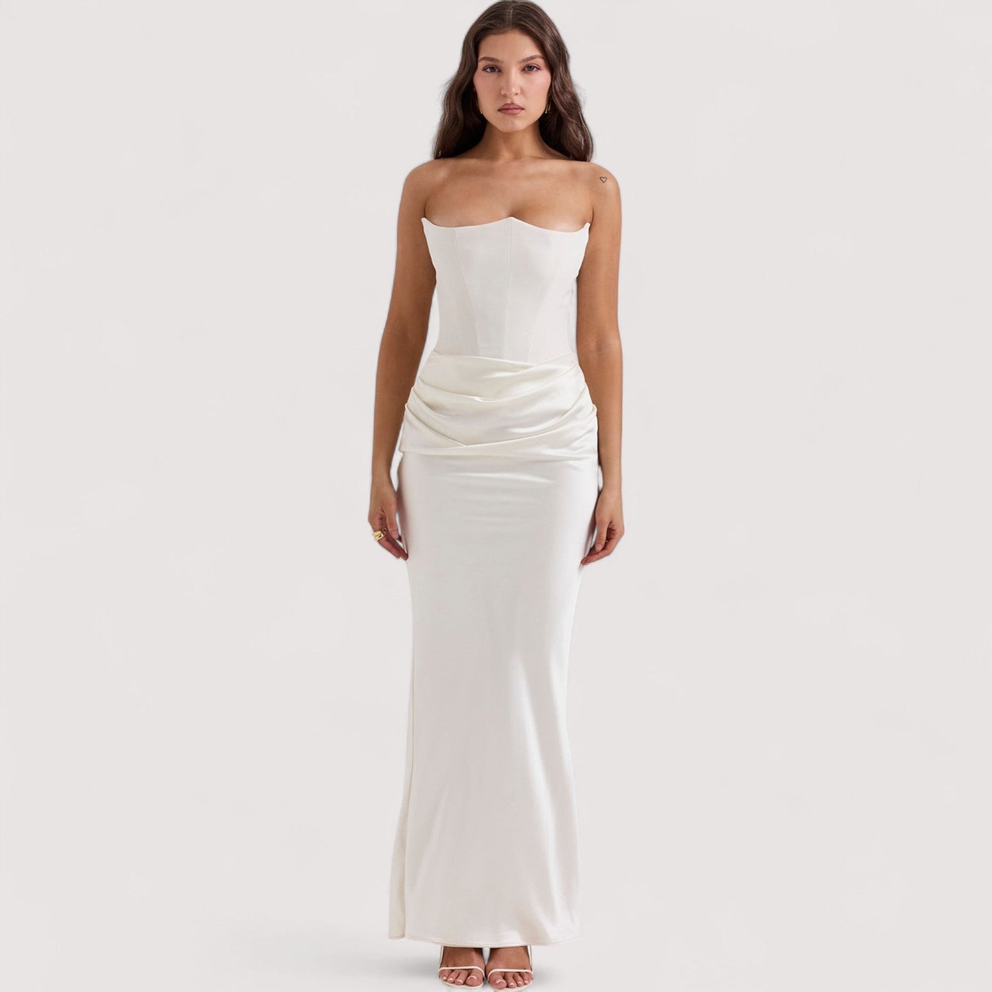 Damen Korsettkleid schulterfrei figurbetont elegant tailliert